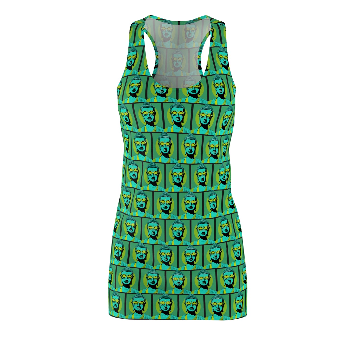 Pop Art Buddha Sleeveless Racerback Dress