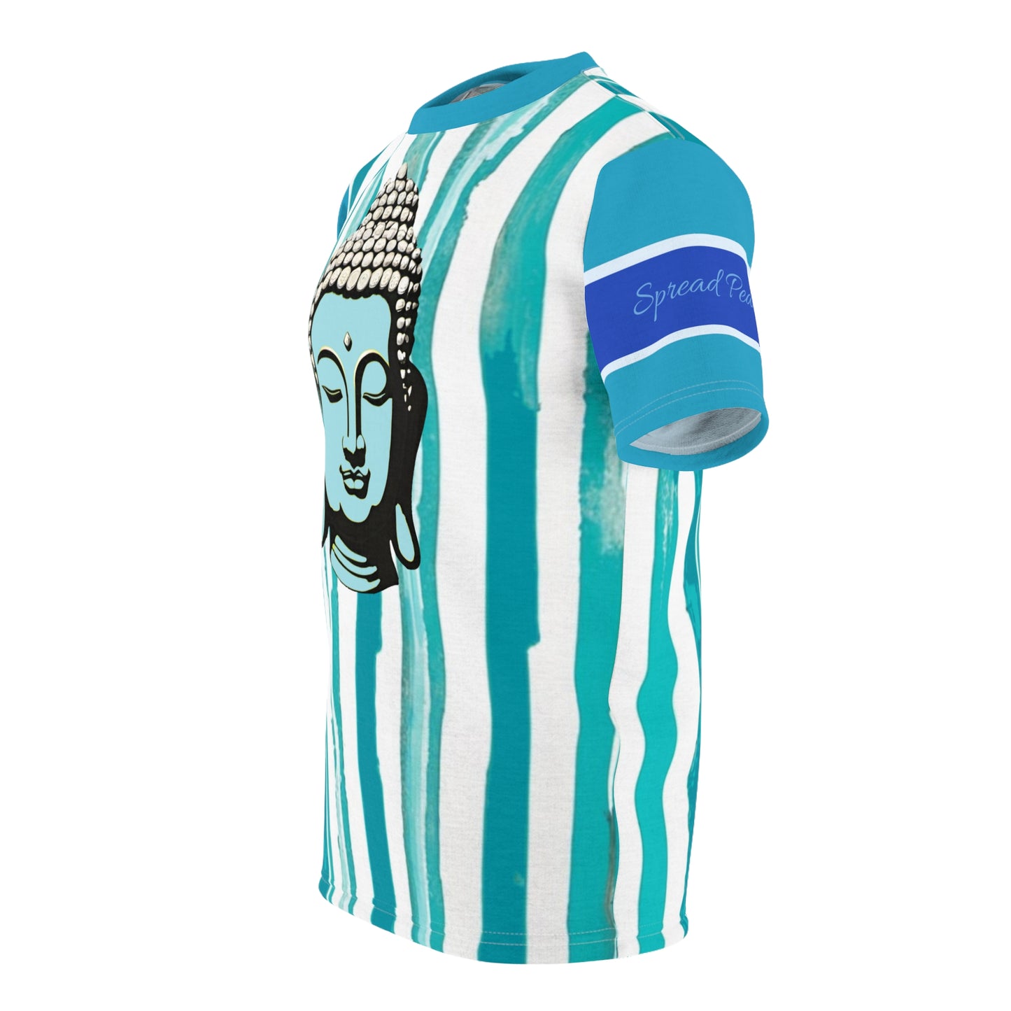 Pop Art Buddha on Distressed Stripes Shirt