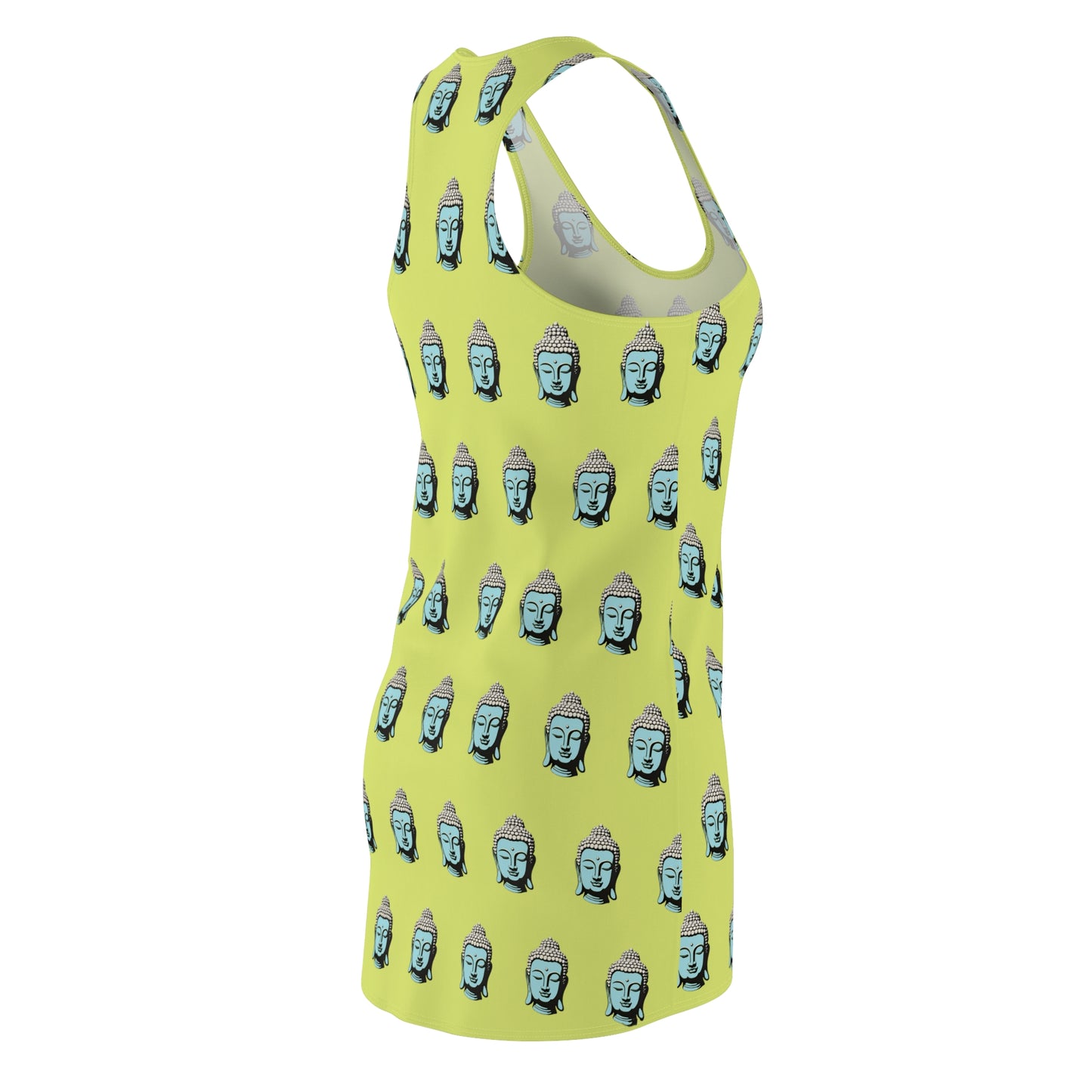 Pop-Art Buddha Print Sleeveless Racerback Dress
