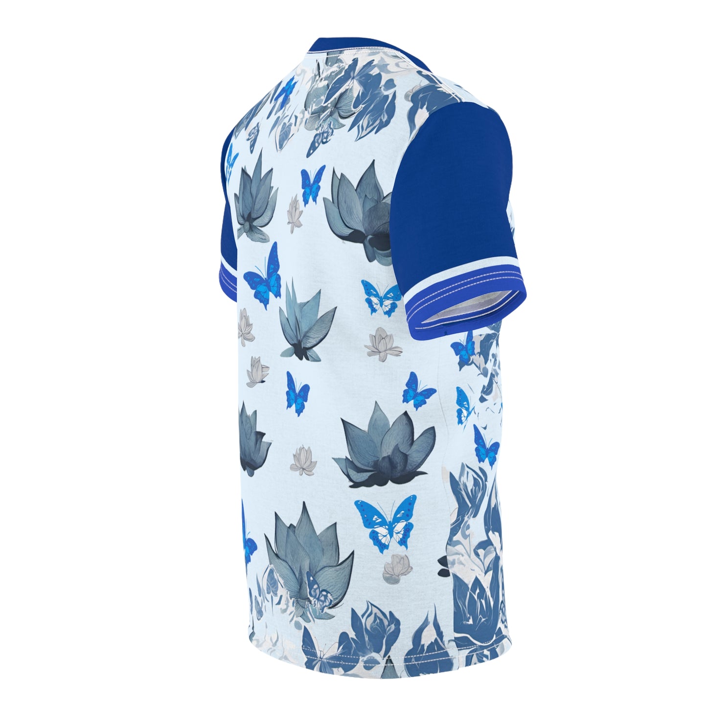 Buddha with Blue Lotus & Butterflies Unisex Pull-Over Shirt