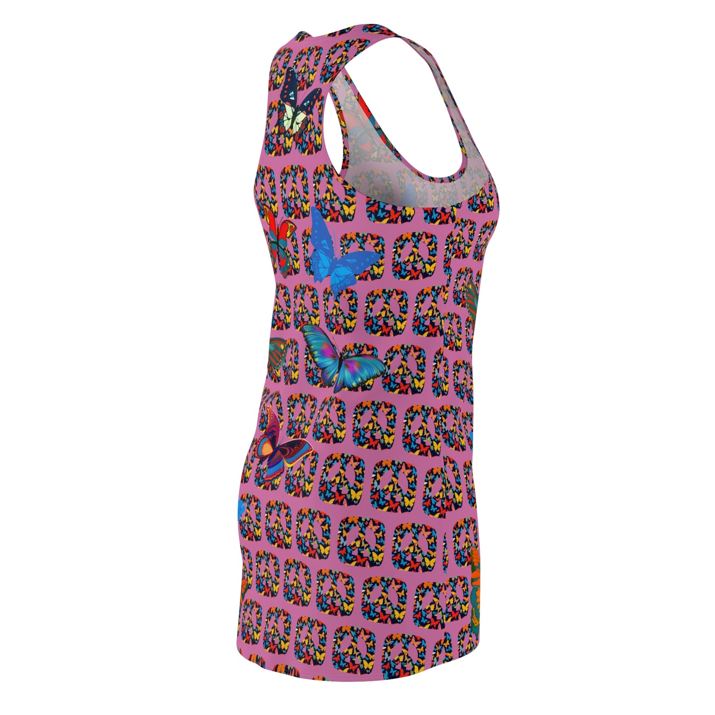 Butterflies Square Peace Racerback Sleeveless Dress