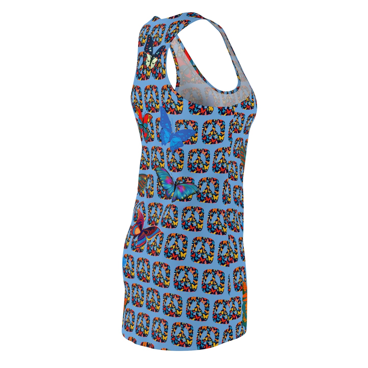 Butterflies Square Peace Racerback Sleeveless Dress