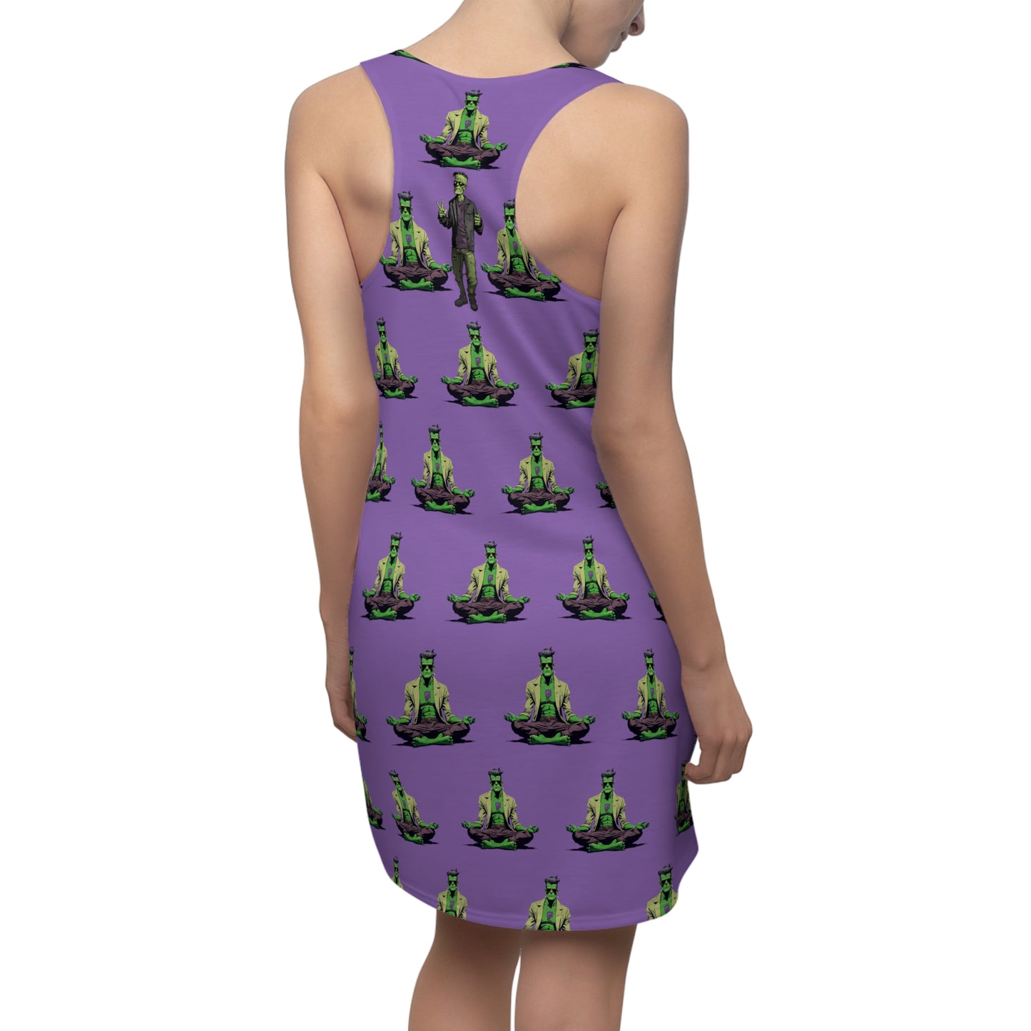 Meditating Frankenstein Racerback sleeveless Dress for Halloween