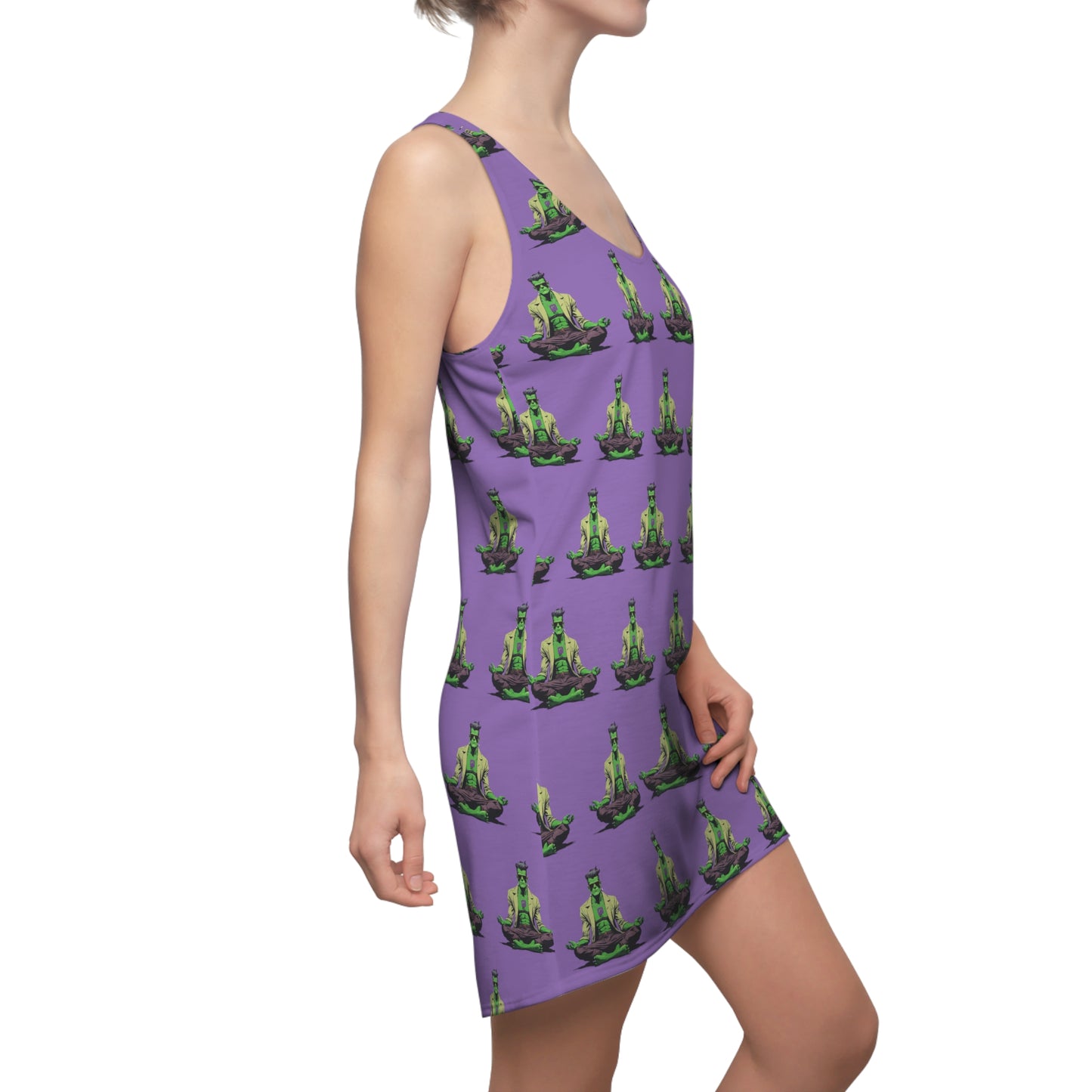 Meditating Frankenstein Racerback sleeveless Dress for Halloween