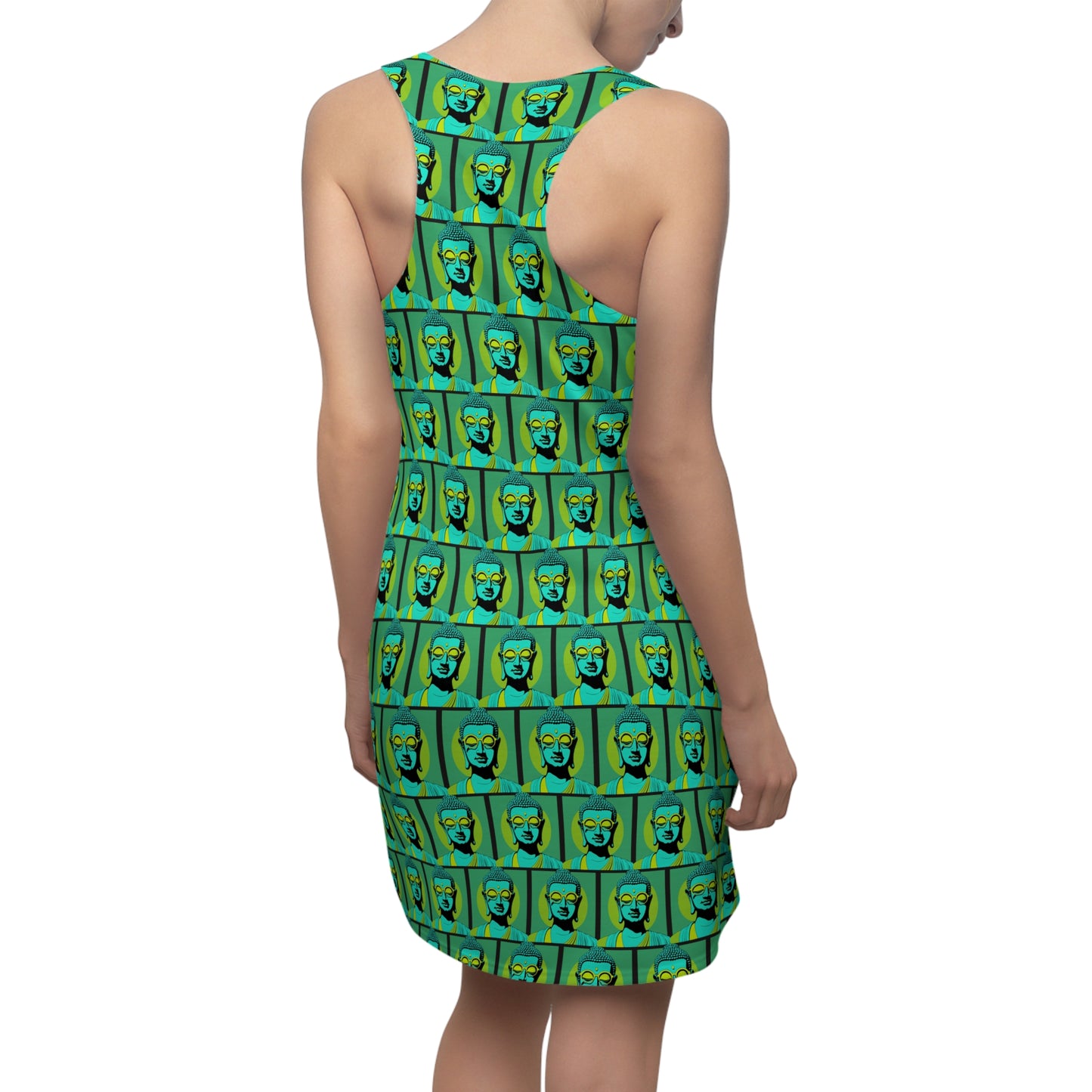 Pop Art Buddha Sleeveless Racerback Dress