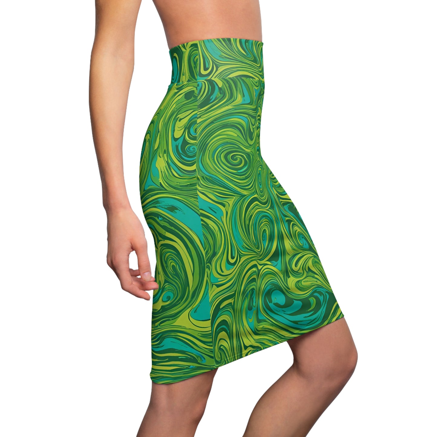 Peace Flower Psychedelic Swirl Pencil Skirt