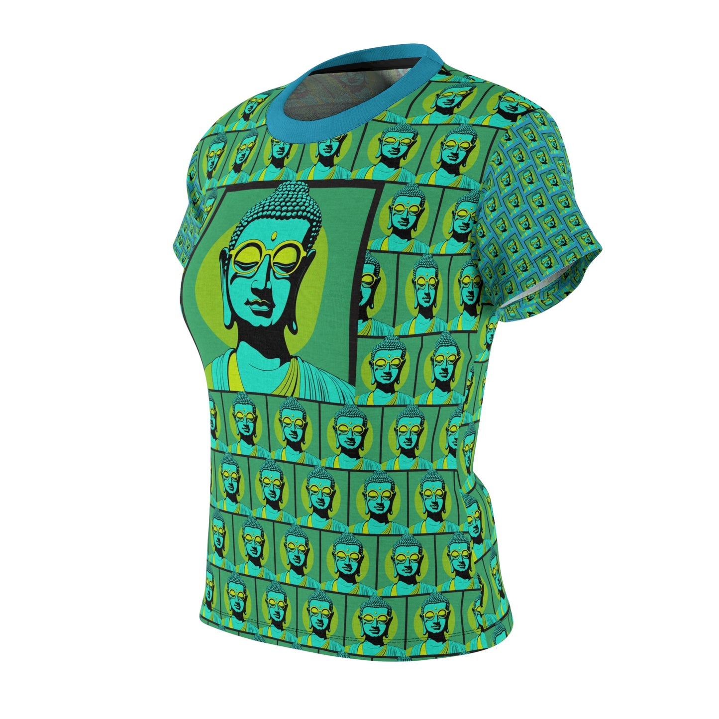 Women's Pop Art Buddha Wearing Shades Pull-Over Top