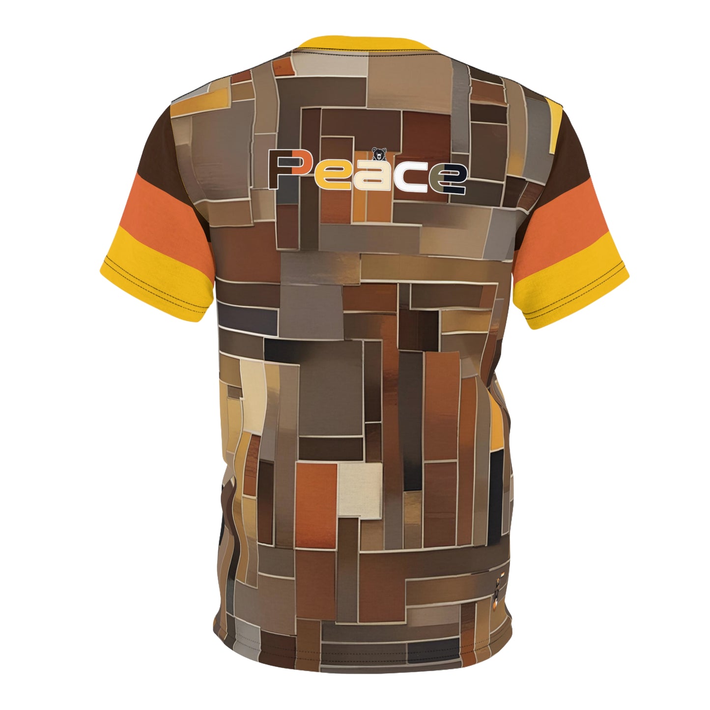 Square Peace on MCM Geometric Print Pullover Shirt, Mod Bear Peace Sign Shirt, LGBTQ Bear Pride Peace T-Shirt, Mid Century Modern Bear Shirt