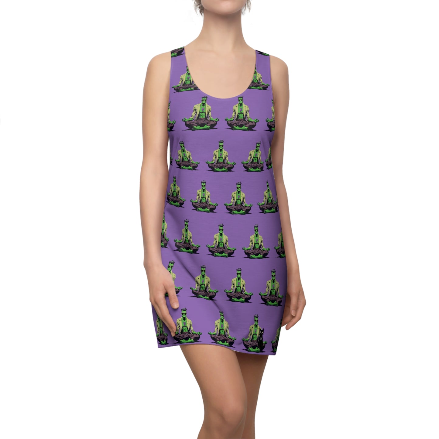 Meditating Frankenstein Racerback sleeveless Dress for Halloween