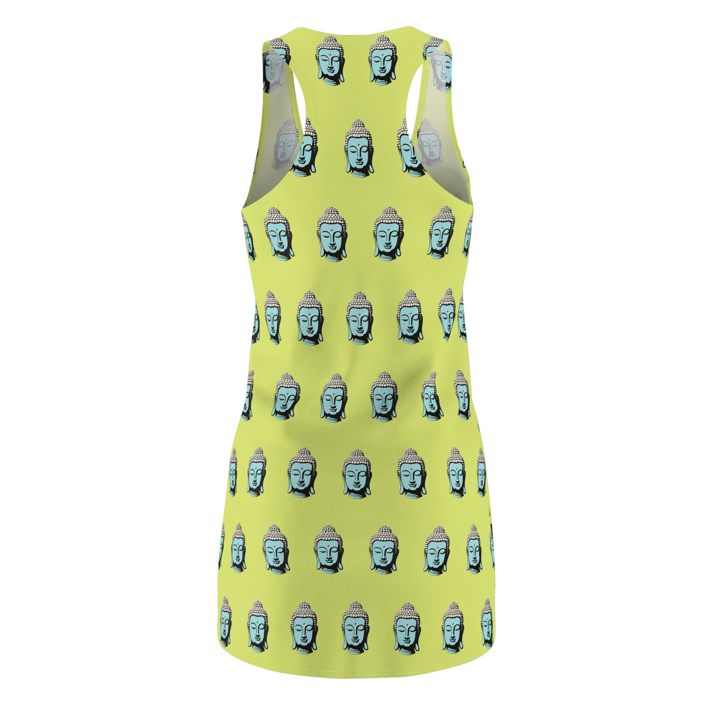 Pop-Art Buddha Print Sleeveless Racerback Dress