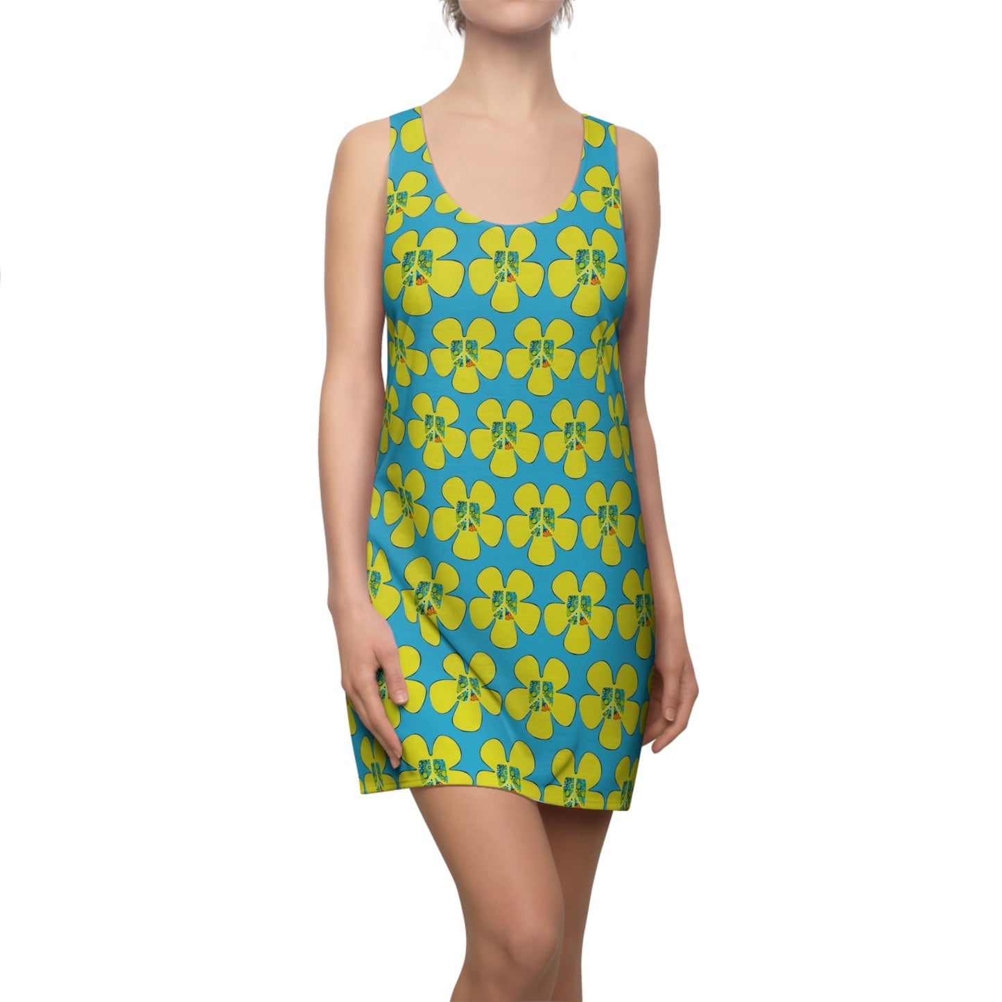 Peace Flower Power Racerback Sleeveless Dress