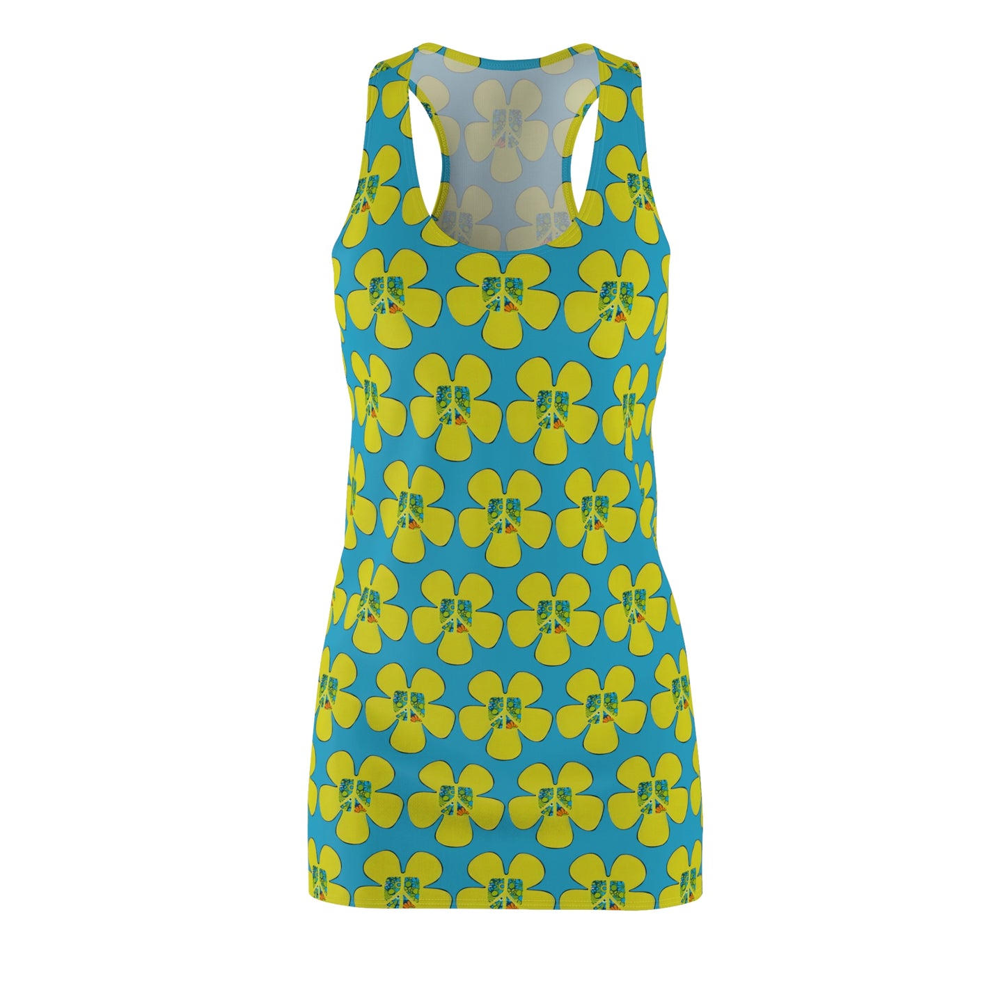 Peace Flower Power Racerback Sleeveless Dress