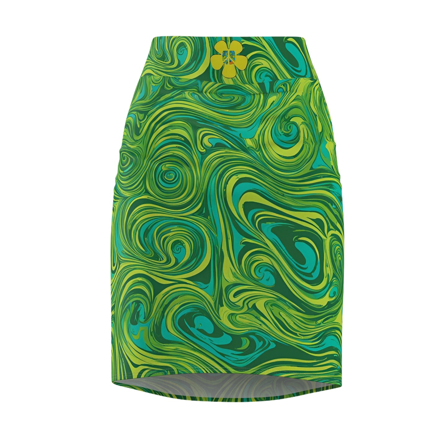 Peace Flower Psychedelic Swirl Pencil Skirt