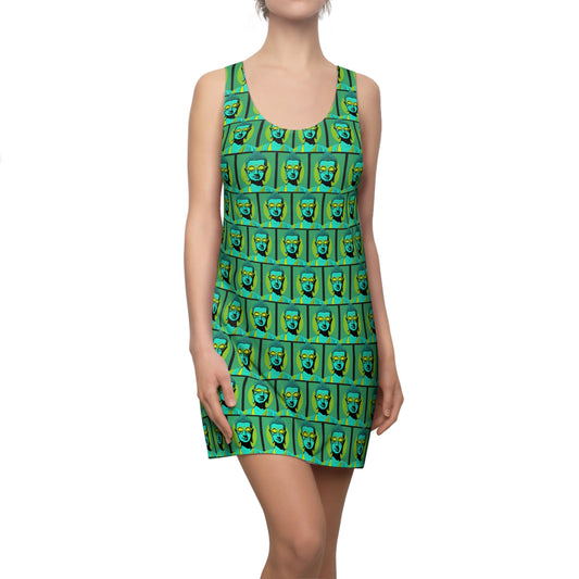 Pop Art Buddha Sleeveless Racerback Dress