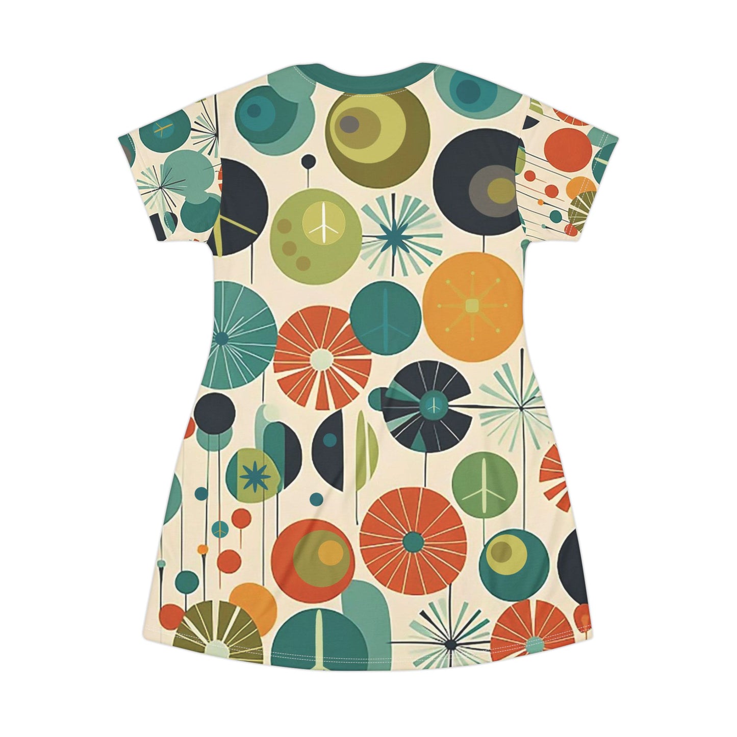 Mid Century Modern Style Atomic Dress, Retro Mod Tunic Dress, MCM Geometric Circle Dress, Palm Springs Style Mini Dress, Peace Sign Dress
