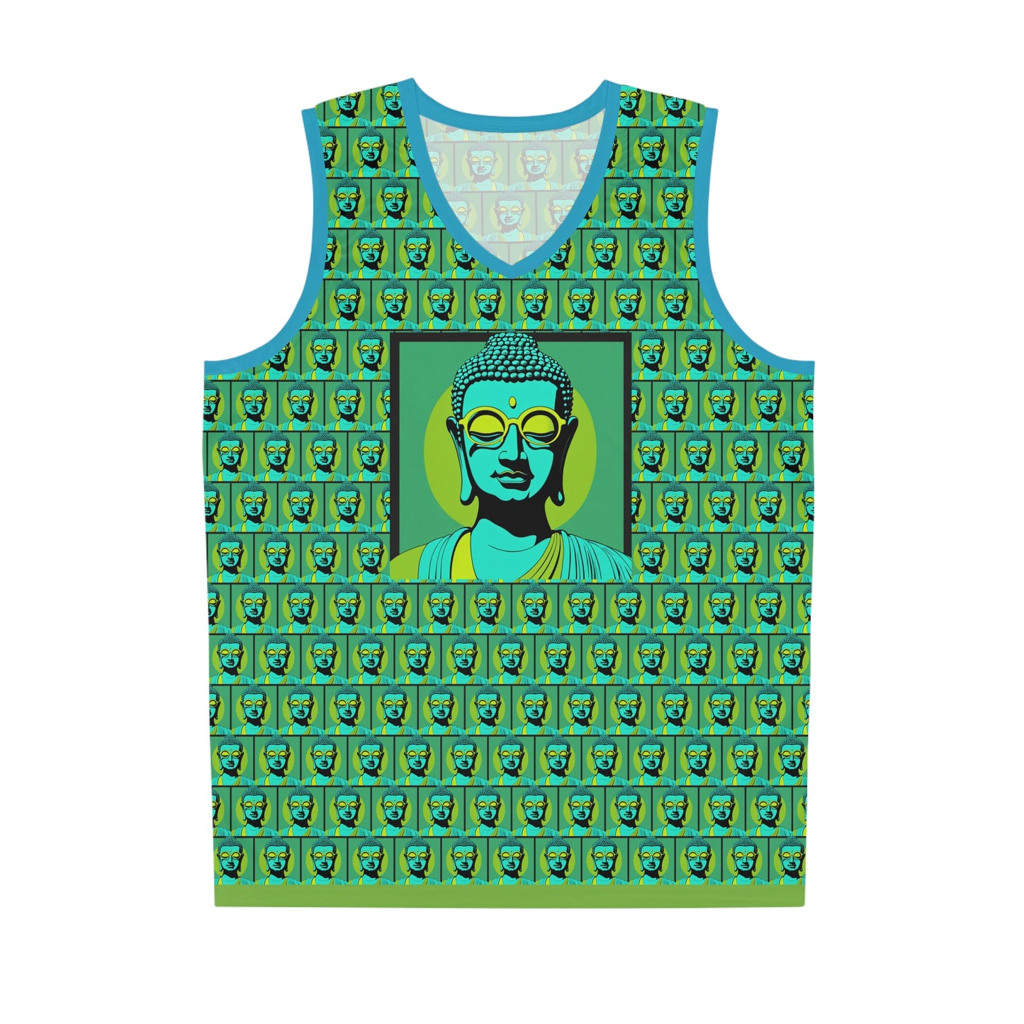 Pop Art Buddha with Shades on Peace Sleeveless Jersey