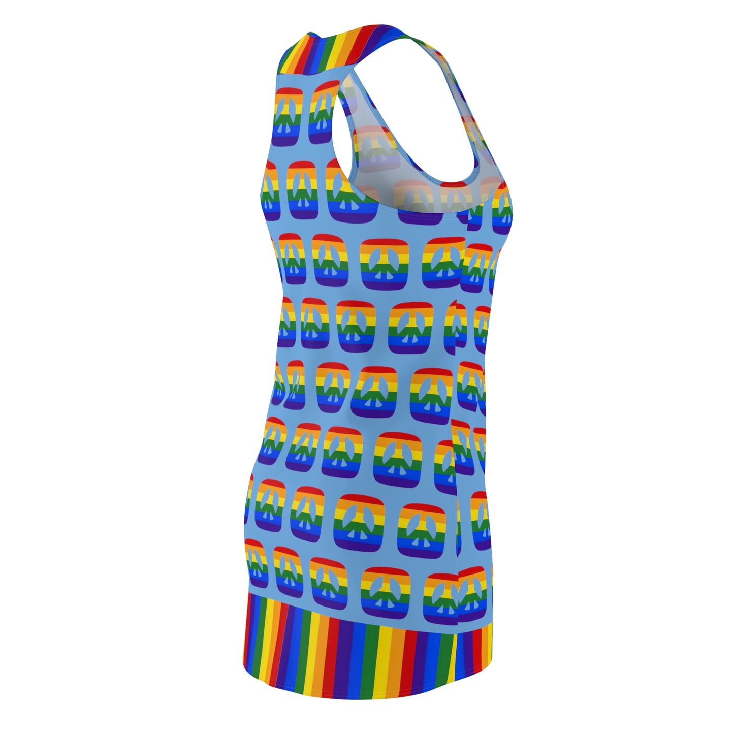 Square Peace Rainbow Racerback Sleeveless Dress