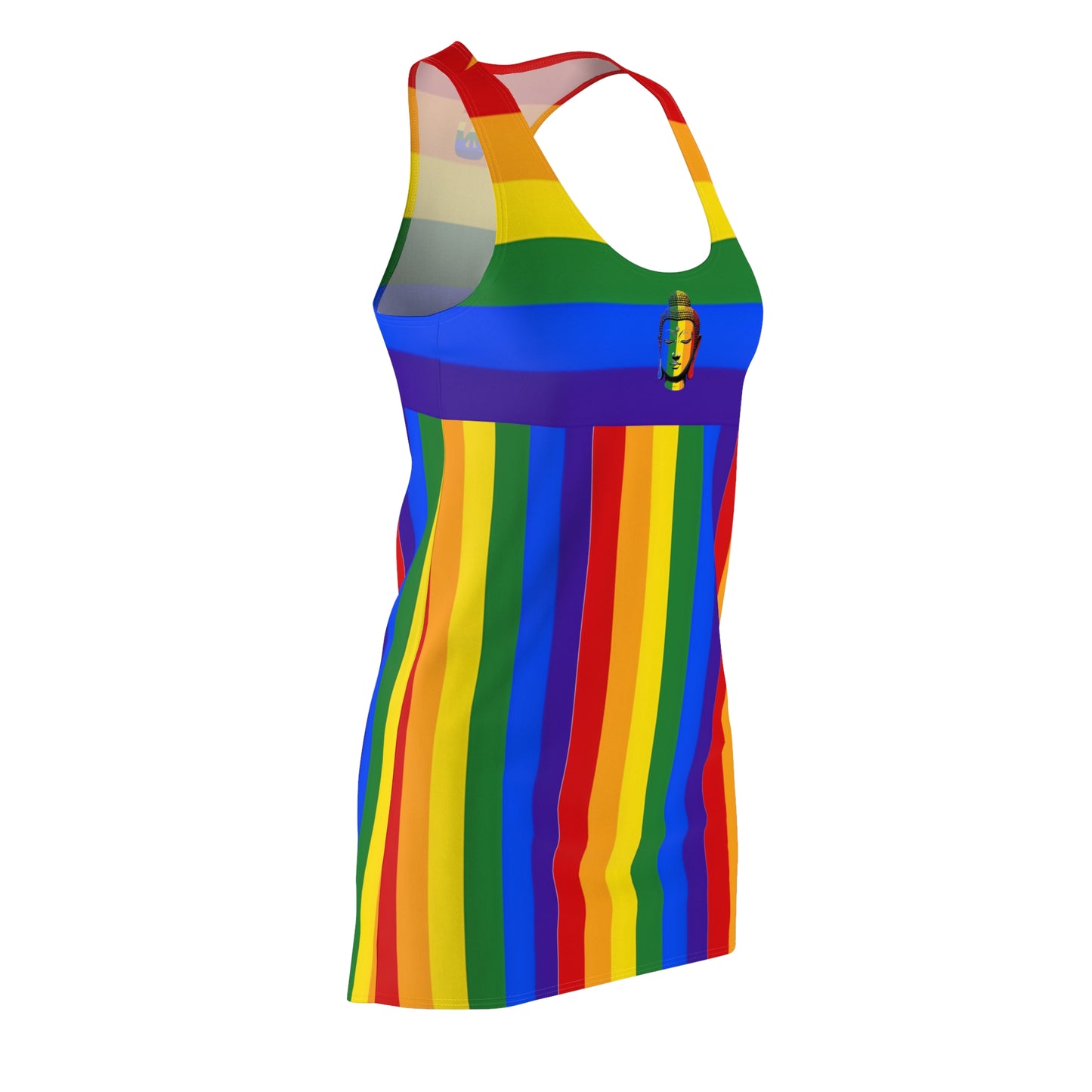 Rainbow Buddha Racerback Sleeveless Dress