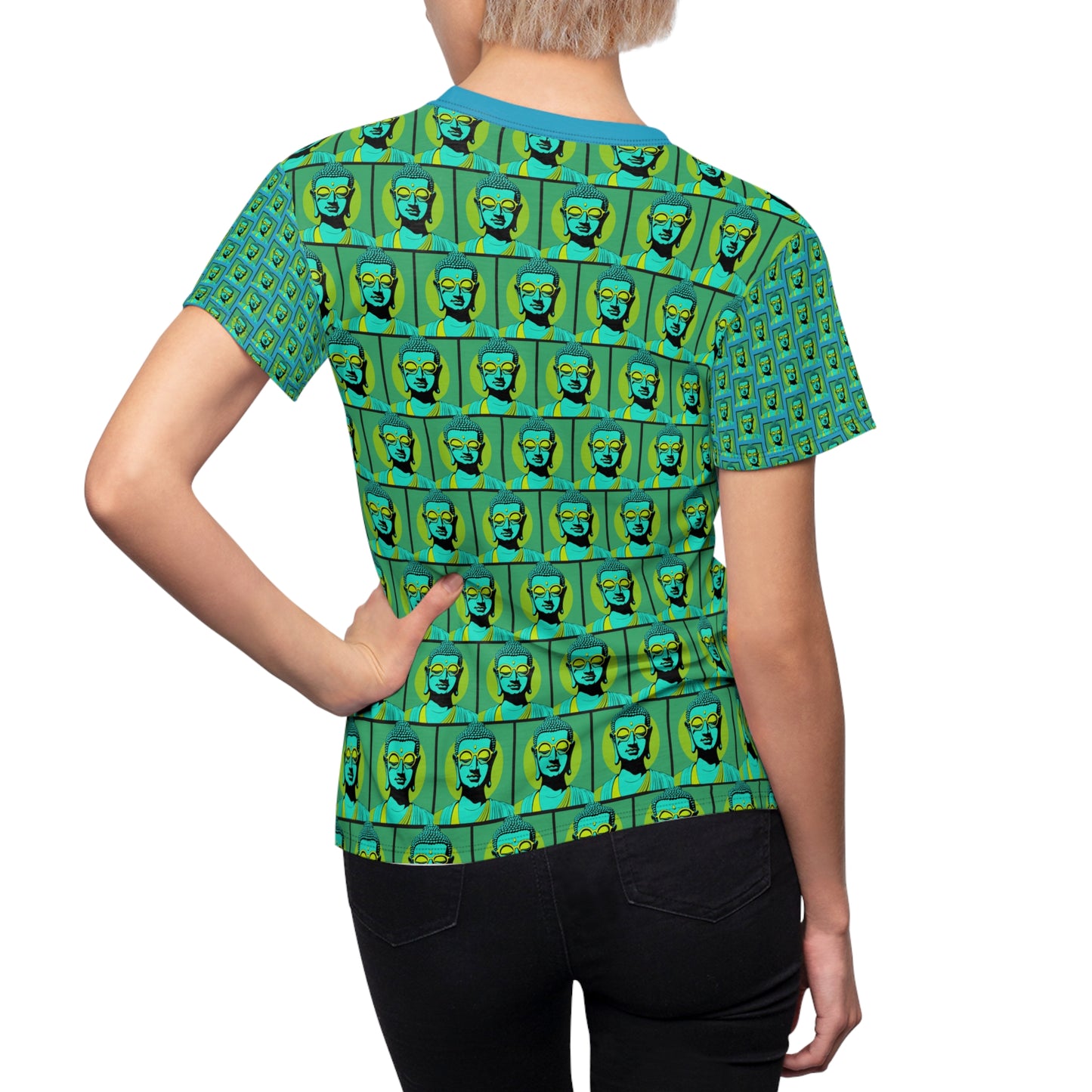 Women's Pop Art Buddha Wearing Shades Pull-Over Top