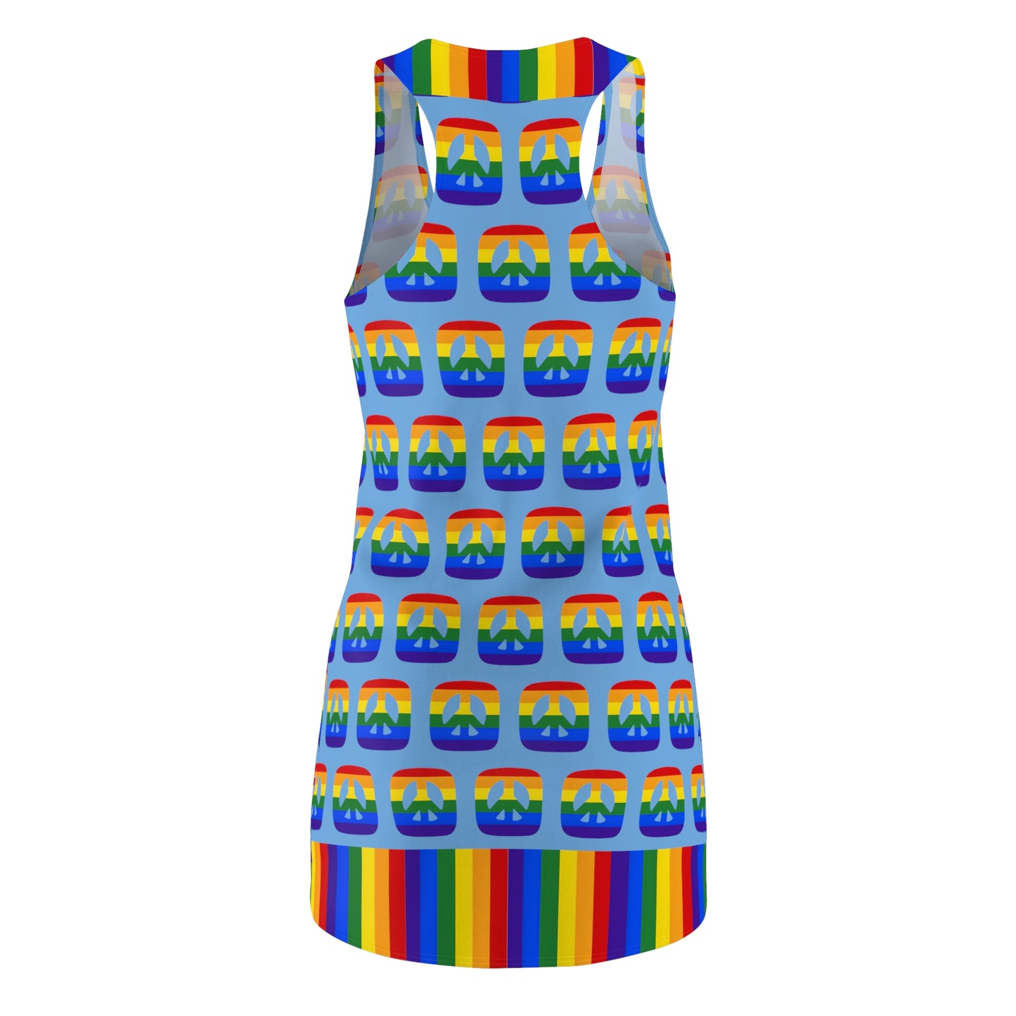 Square Peace Rainbow Racerback Sleeveless Dress