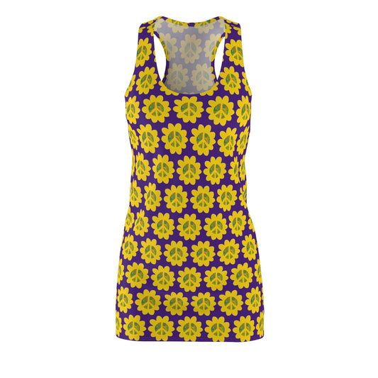 Peace Flower Power Racerback Sleeveless Dress