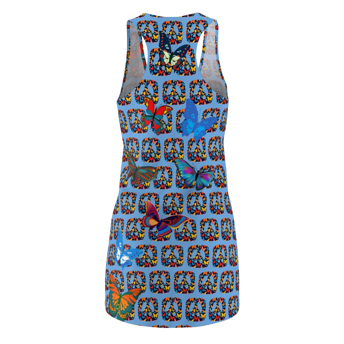 Butterflies Square Peace Racerback Sleeveless Dress