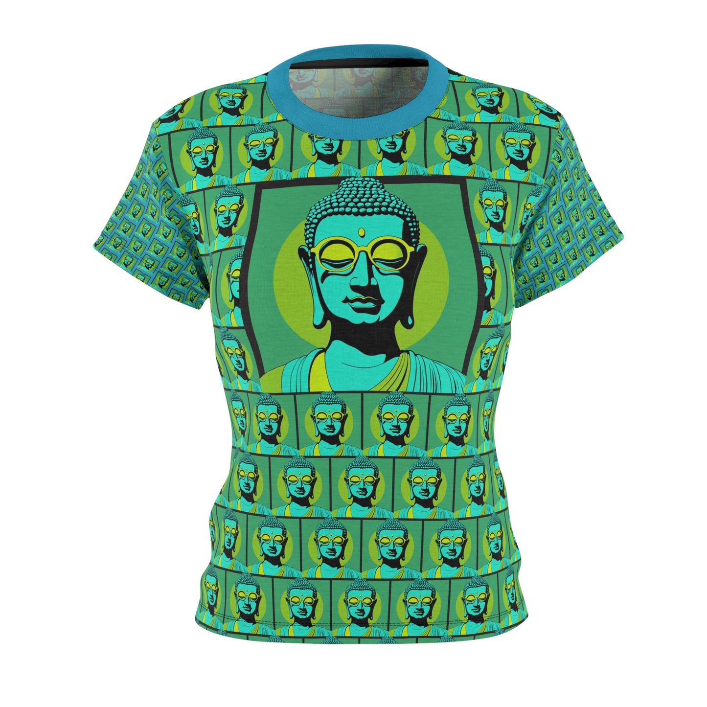 Women's Pop Art Buddha Wearing Shades Pull-Over Top