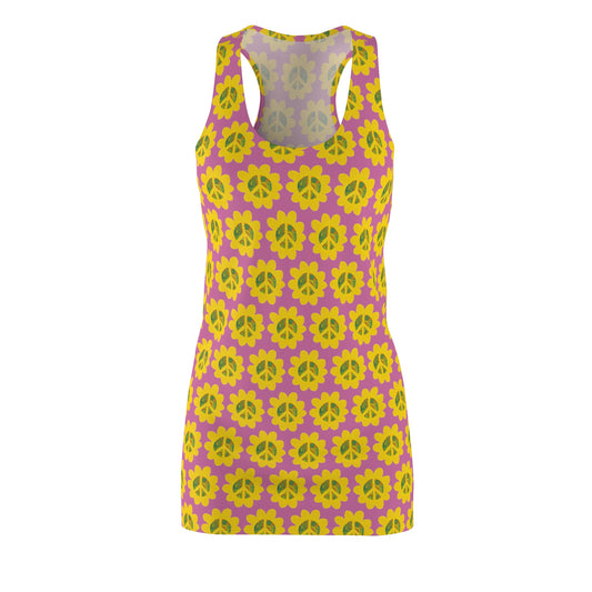 Peace Flower Power Racerback Sleeveless Dress