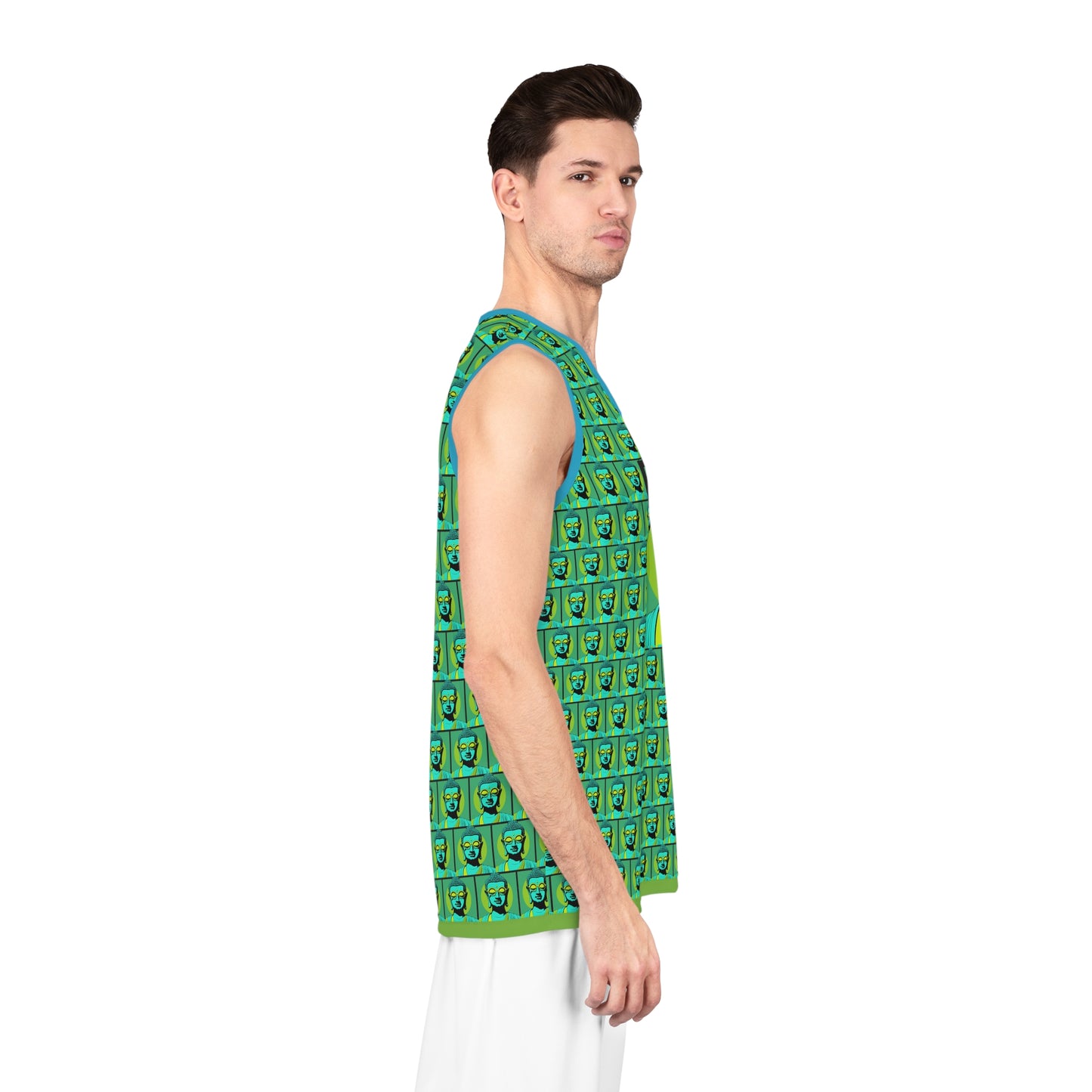 Pop Art Buddha with Shades on Peace Sleeveless Jersey