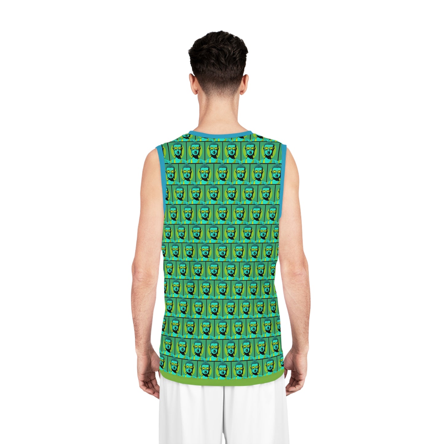 Pop Art Buddha with Shades on Peace Sleeveless Jersey